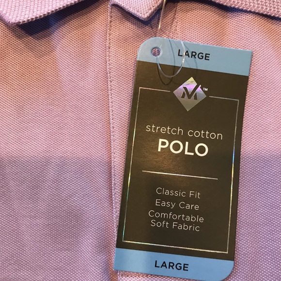 Brand New Members Mark Mens Lavender Polo Short Sleeve Collard 2 Button Sz Large - Picture 2 of 3